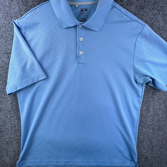 Adidas Golf Climacool Polo Shirt Short Sleeve Blue Geometric Men’s Casual Top - Picture 1 of 12